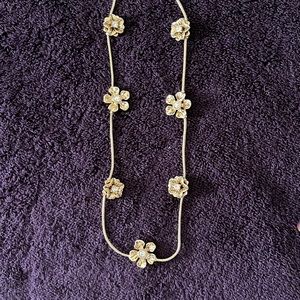 Gold Necklace with Flowers